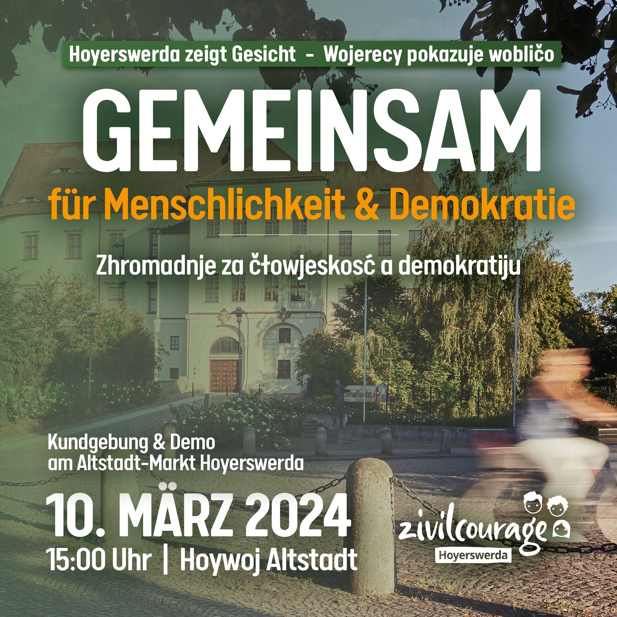 Hoyerswerda zeigt Gesicht: Kundgebung für Demokratie und Menschlichkeit am 10.03.2024