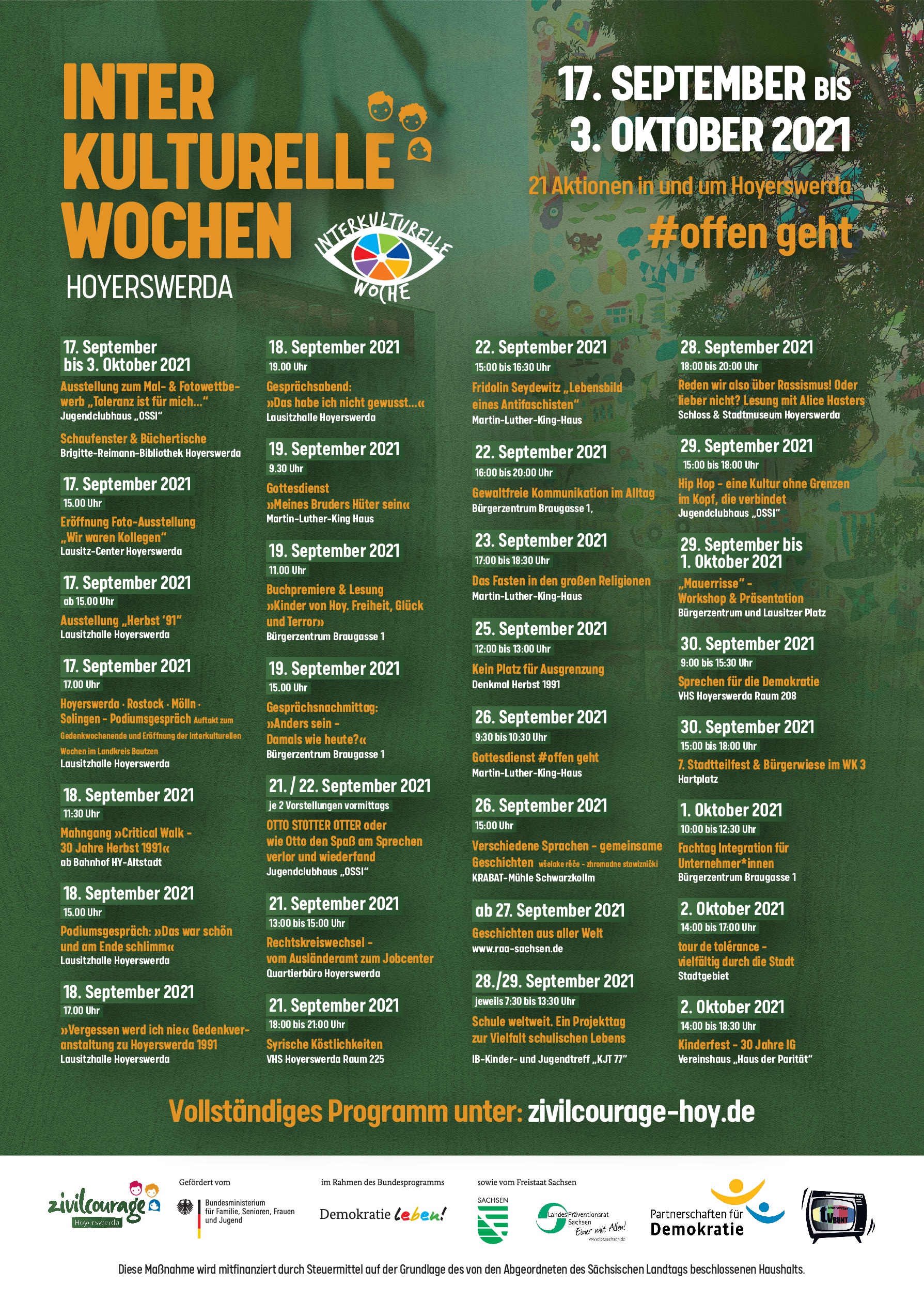 Ein Zeichen für Menschlichkeit, Toleranz sowie interkulturelle Offenheit