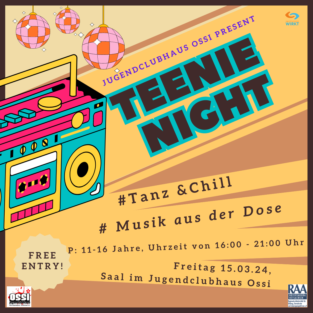 5. Teenie-Night diesen Freitag im Ossi
