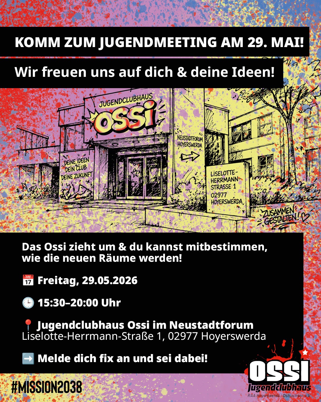 Jugendmeeting im Ossi - Eure Ideen sind gefragt! Und es gibt Pizza :-)! Jugendmeeting im Ossi - Eure Ideen sind gefragt! Und es gibt Pizza :-)!