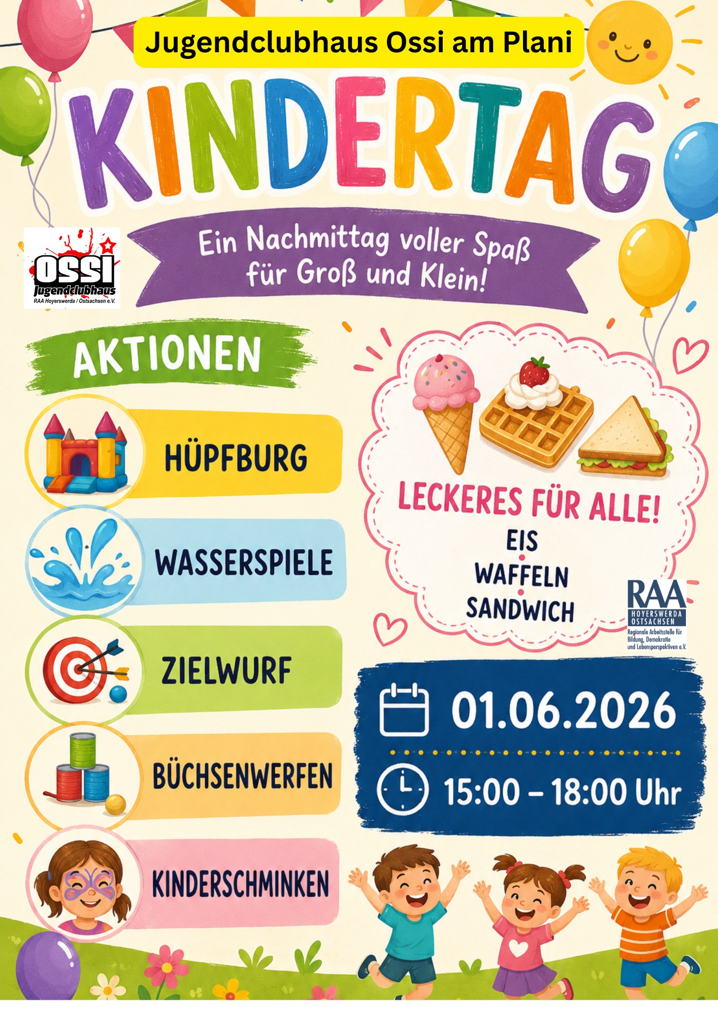 Kindertag am 01. Juni im Jugendclubhaus Ossi