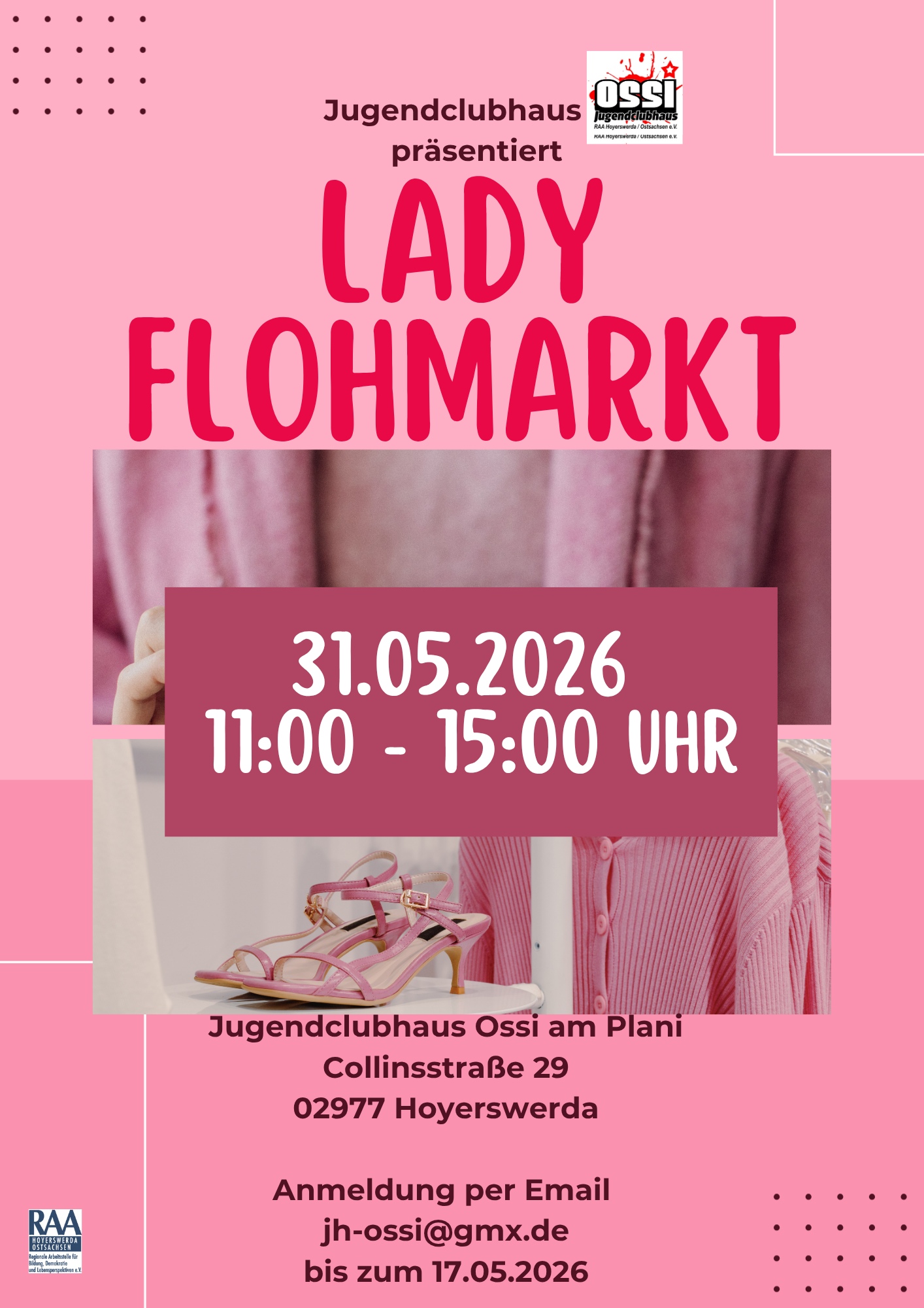Demnächst im Ossi: Ladyflohmarkt und Special Olympics Demnächst im Ossi: Ladyflohmarkt und Special Olympics