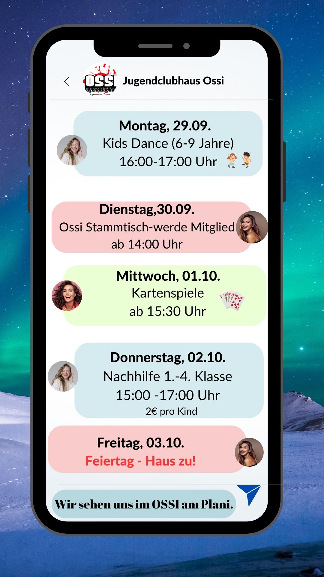 Die neue Wochenstory verrät, was nächste Woche so los ist im Ossi ...